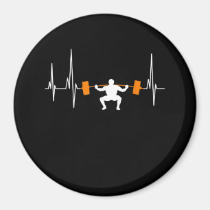 Barbell Weightlifting Heartbeat Bodybuilding Cool Magnet