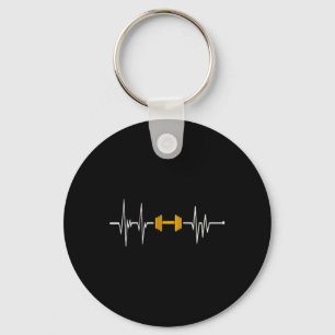 Barbell Weightlifting Heartbeat - Bodybuilding  Key Ring