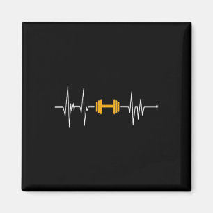 Barbell Weightlifting Heartbeat - Bodybuilding  Magnet
