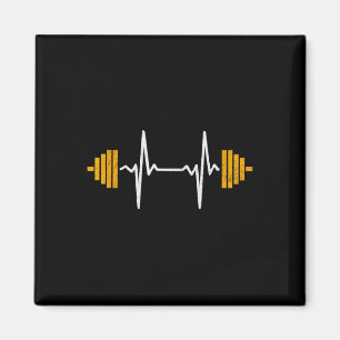 Barbell Weightlifting Heartbeat Shirt - Bodybuildi Magnet