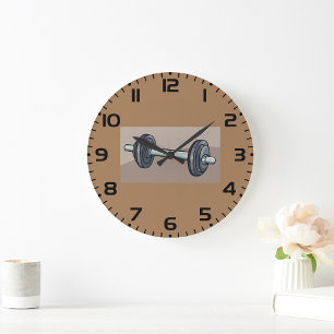 Barbell Weights Large Clock