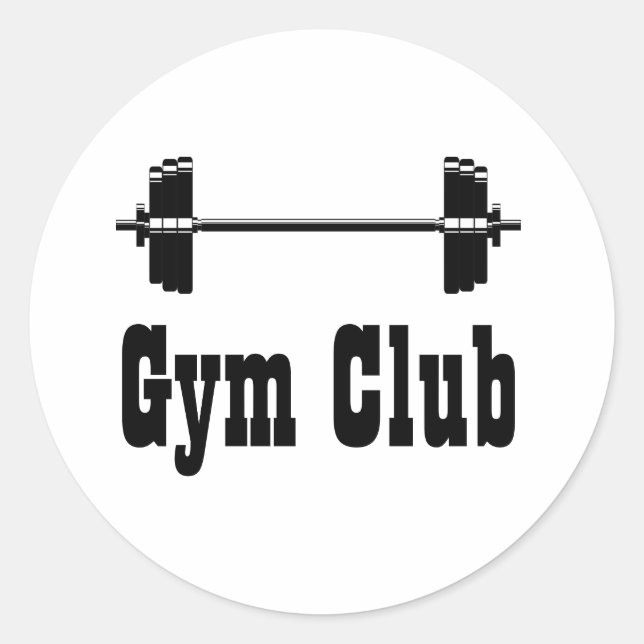 Barbell workout gym silhouette classic round sticker (Front)