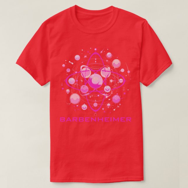 Barbenheimer Pink Atom T-Shirt (Design Front)