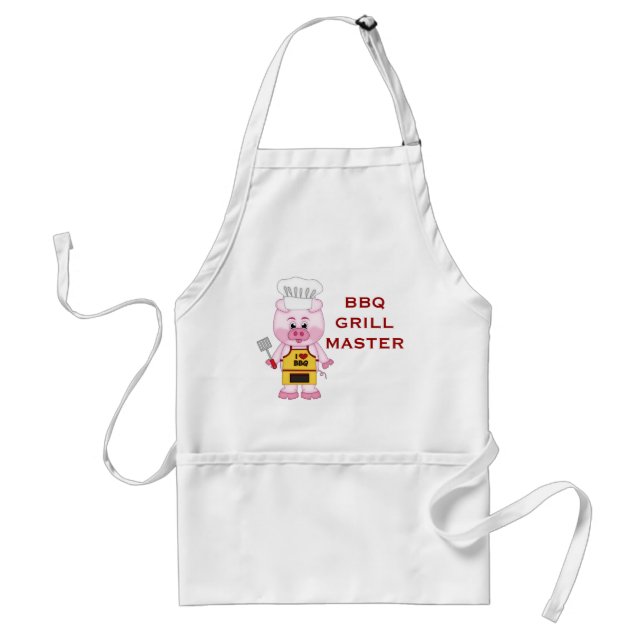 Barbeque Grill Master Funny Cartoon Pig BBQ Standard Apron (Front)