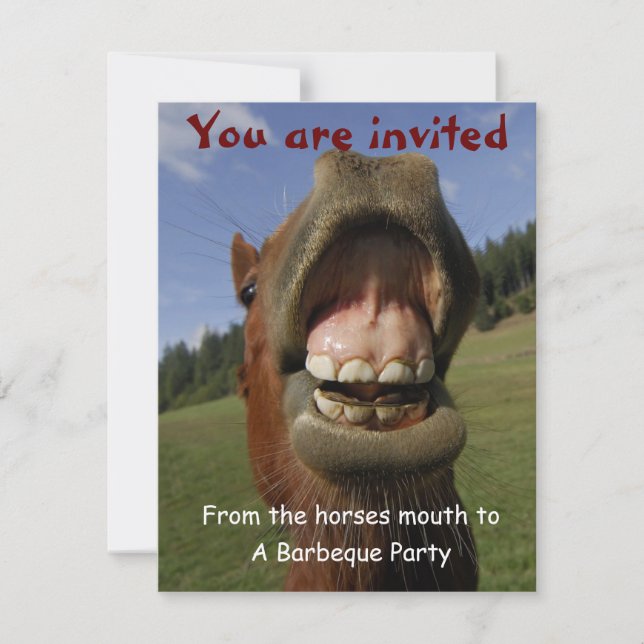 Barbeque Party Invite w/ Funny Horse customisable (Front)