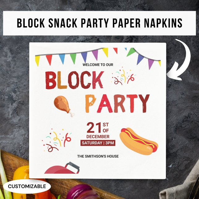 Barbeque Snack Picnic Fun Neighbourhood Block Part Napkin (Creator Uploaded)