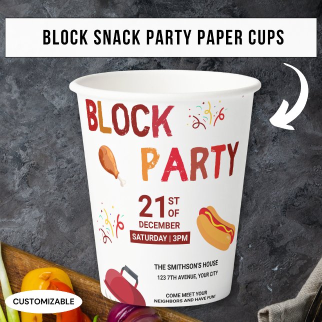Barbeque Snack Picnic Fun Neighbourhood Block Part Paper Cups (Creator Uploaded)