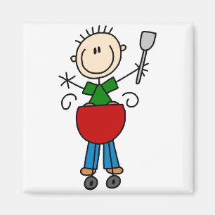 Barbeque Stick Figure Magnet