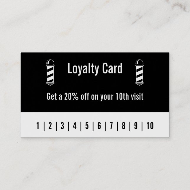Barber 10th Visit Discount Customer Loyalty Card (Back)