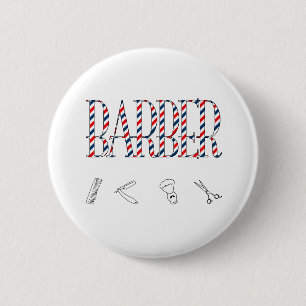 Barber 6 Cm Round Badge