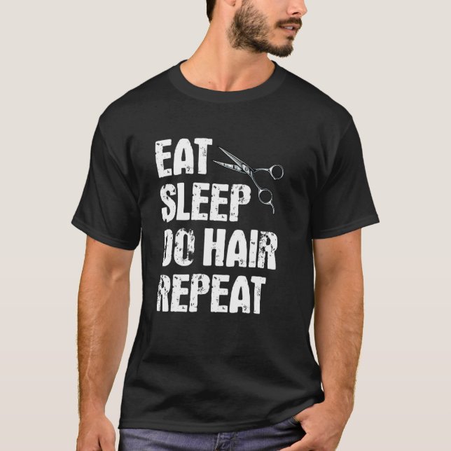 Barber Apparel Hairdresser Cutting Hair Salon T-Shirt (Front)