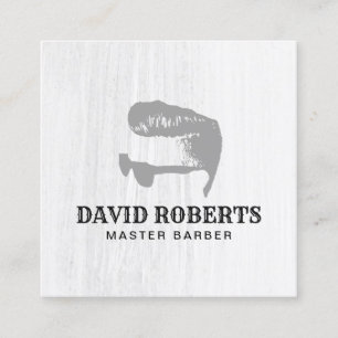 Barber Barbershop Master Hair Stylist Minimalist Square Business Card