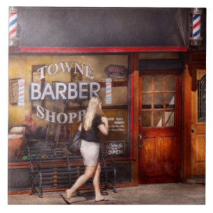 Barber - Barbershop - Time for a haircut Tile