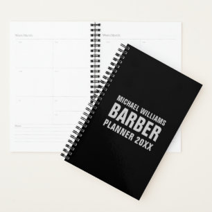 Barber Black Grey Bold Typography Planner