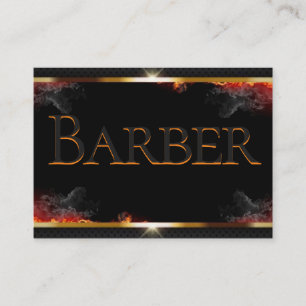 Barber Black, Grey, Gold Business Card