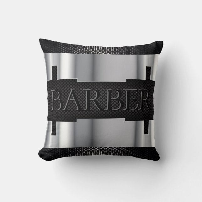 Barber Black ,Silver Cushion (Front)