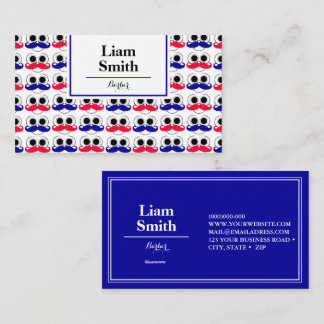 Barber Blue Repeat Pattern Business Card
