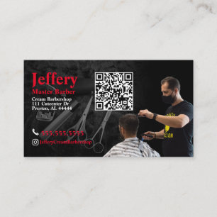 Barber Business Card with QR Code