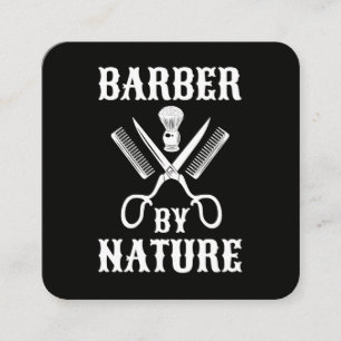 Barber By Nature - Haircut Barbershop Square Business Card
