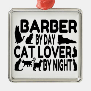 Barber Cat Lover Metal Tree Decoration