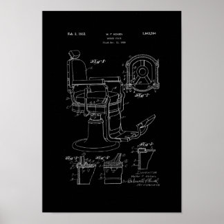 Barber Chair Patent Print Barber Shop Decor Poster