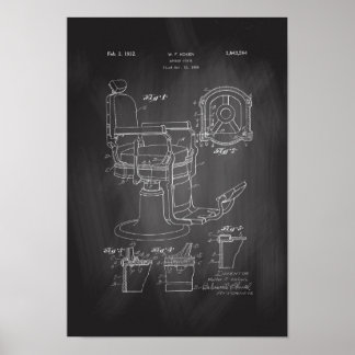 Barber Chair Patent Print Barber Shop Decor Poster
