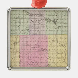 Barber County and Hazelton, Kansas Metal Ornament