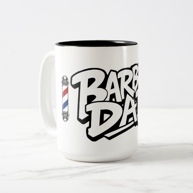 Barber Dad Two-Tone Coffee Mug (Front Left)