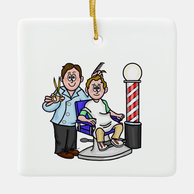 Barber Day Christmas Ornament (Front)