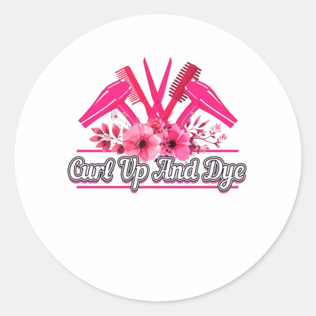 Barber Design, Scissors, Comb, Hair Dryer Classic Round Sticker (Front)