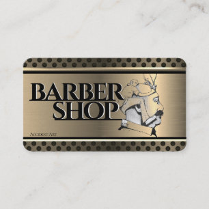 barber drawing business card
