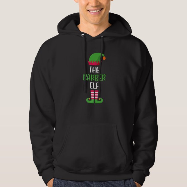 Barber Elf Family Matching Group Christmas Pajama  Hoodie (Front)