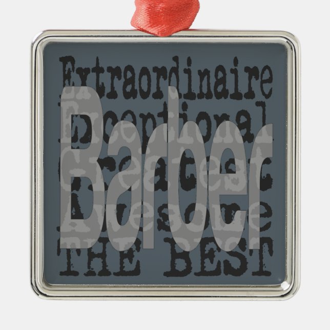 Barber Extraordinaire Metal Tree Decoration (Front)