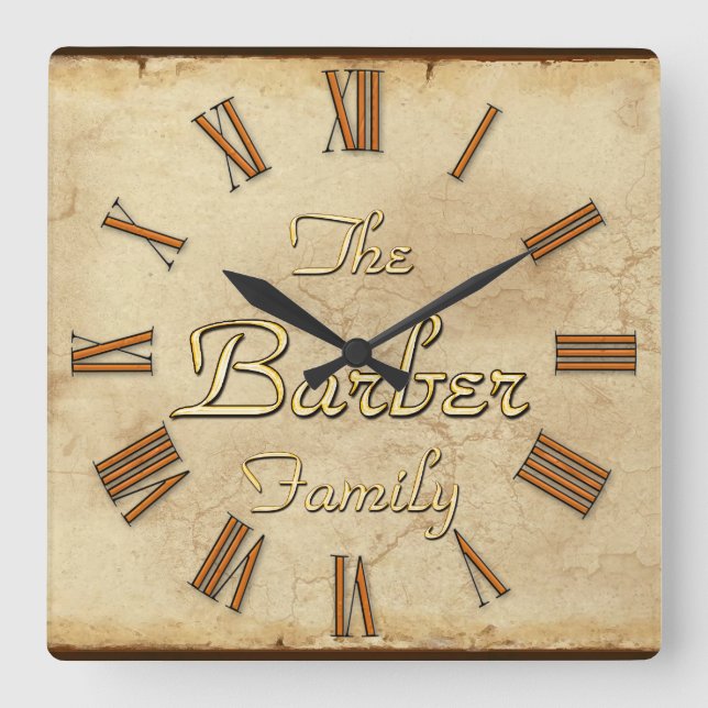 BARBER Family Clan Reunion Custom Designed Clock (Front)