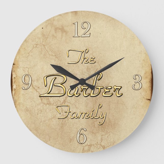 BARBER Family Clan Reunion Custom Designed Clock (Front)