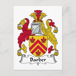 Barber Family Crest Postcard