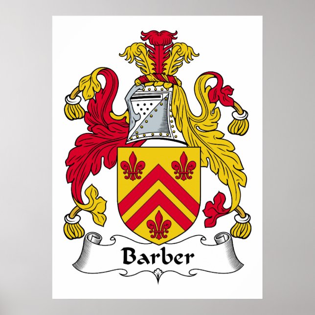 Barber Family Crest Poster (Front)