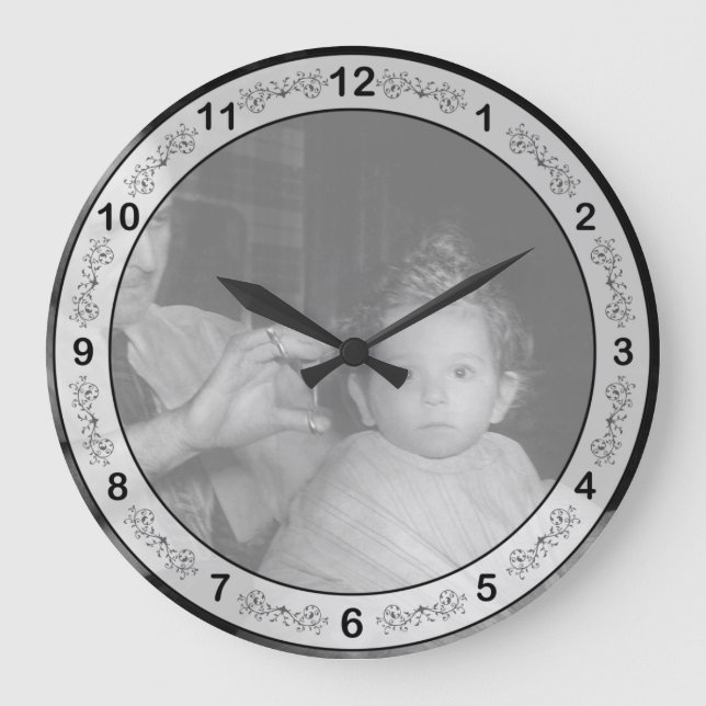 Barber - First Haircut.jpg Large Clock (Front)