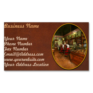 Barber - Free pipe with every haircut 1900 Magnetic Business Card