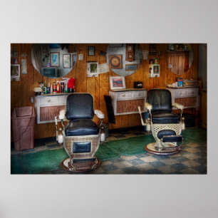 Barber - Frenchtown, NJ - Two old barber chairs Poster