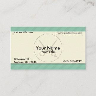Barber Green Stripes Business Card