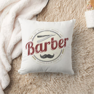Barber Hair Hustler Hairdresser Retro Hairstylist Cushion