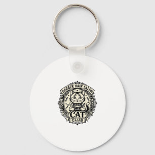 Barber Hair Salon Cat Funny Cat Graphic - Barber H Key Ring