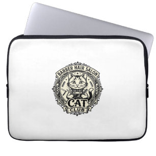 Barber Hair Salon Cat Funny Cat Graphic - Barber H Laptop Sleeve
