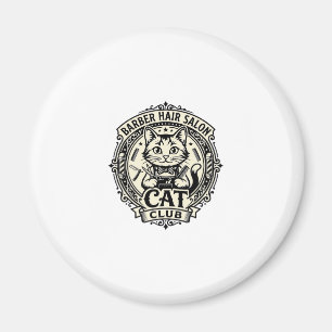 Barber Hair Salon Cat Funny Cat Graphic - Barber H Magnet