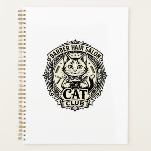 Barber Hair Salon Cat Funny Cat Graphic - Barber H Planner