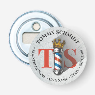 Barber Hair Shop King Crown Barber Pole Hair Salon Bottle Opener