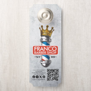 Barber Hair Shop King Crown Barber Pole Hair Salon Door Hanger