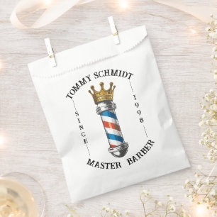 Barber Hair Shop King Crown Barber Pole Hair Salon Favour Bag