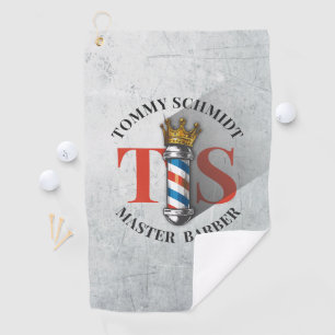 Barber Hair Shop King Crown Barber Pole Hair Salon Golf Towel